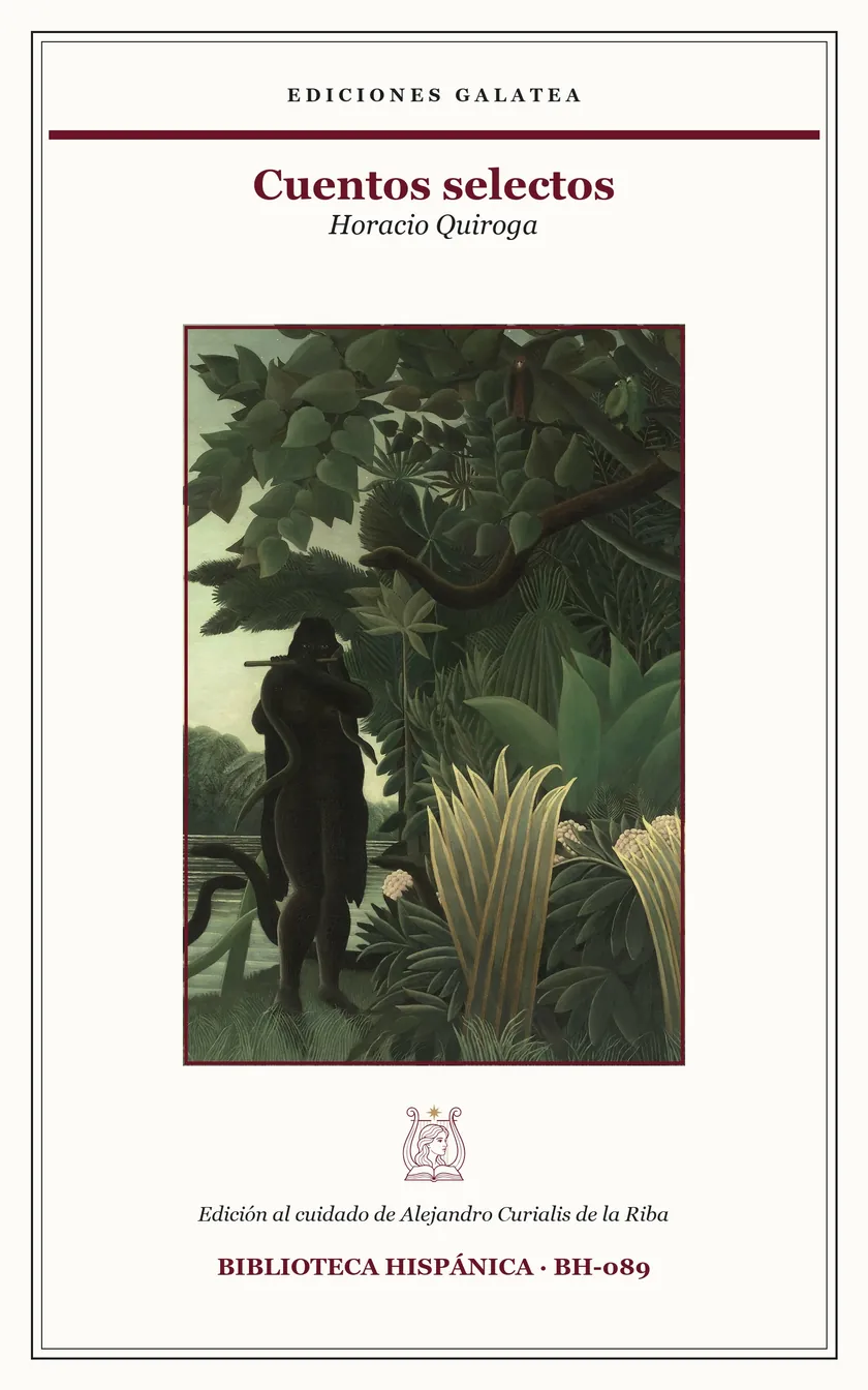 Cubierta de Cuentos selectos, de Horacio Quiroga, en Ediciones Galatea
